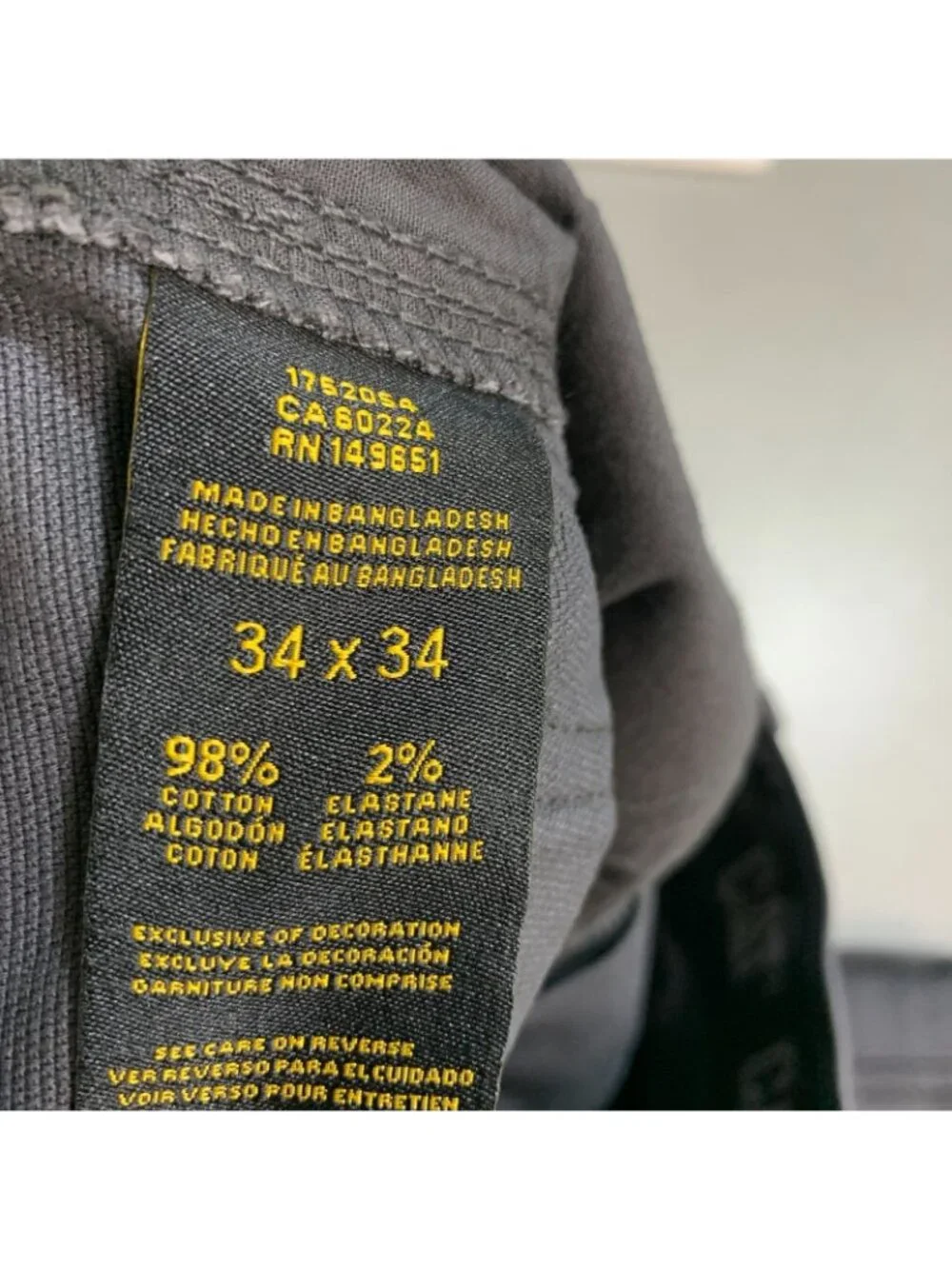 NWT Cat Utility Canvas Pants Men's 34x34 Dark Gray Durable Workwear